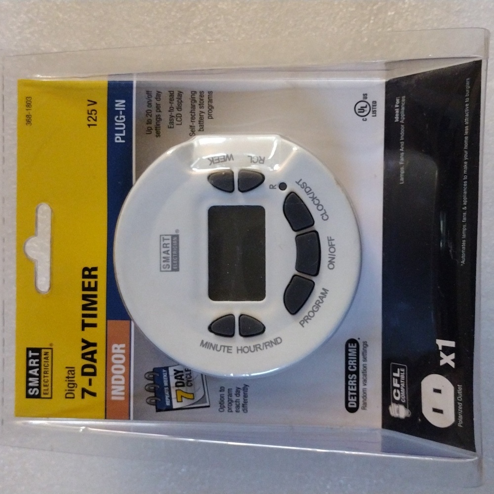 Smart electrician digital 7 day timer.